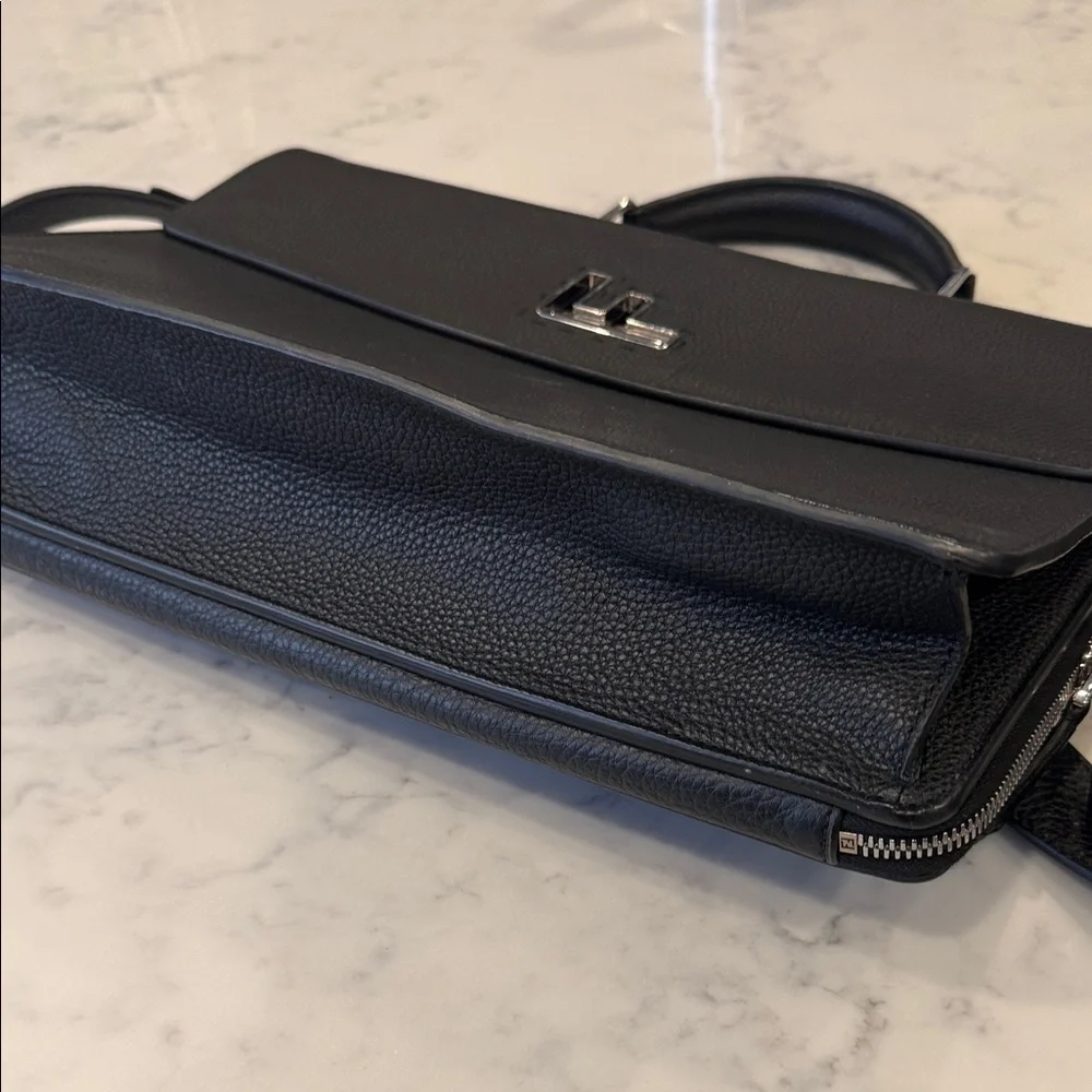 Fendi Black Textured Leather Briefcase